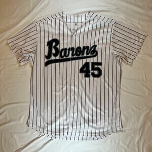 Birmingham Barons Michael Jordan 45 Baseball Jersey Pinstripe Adult Size L White